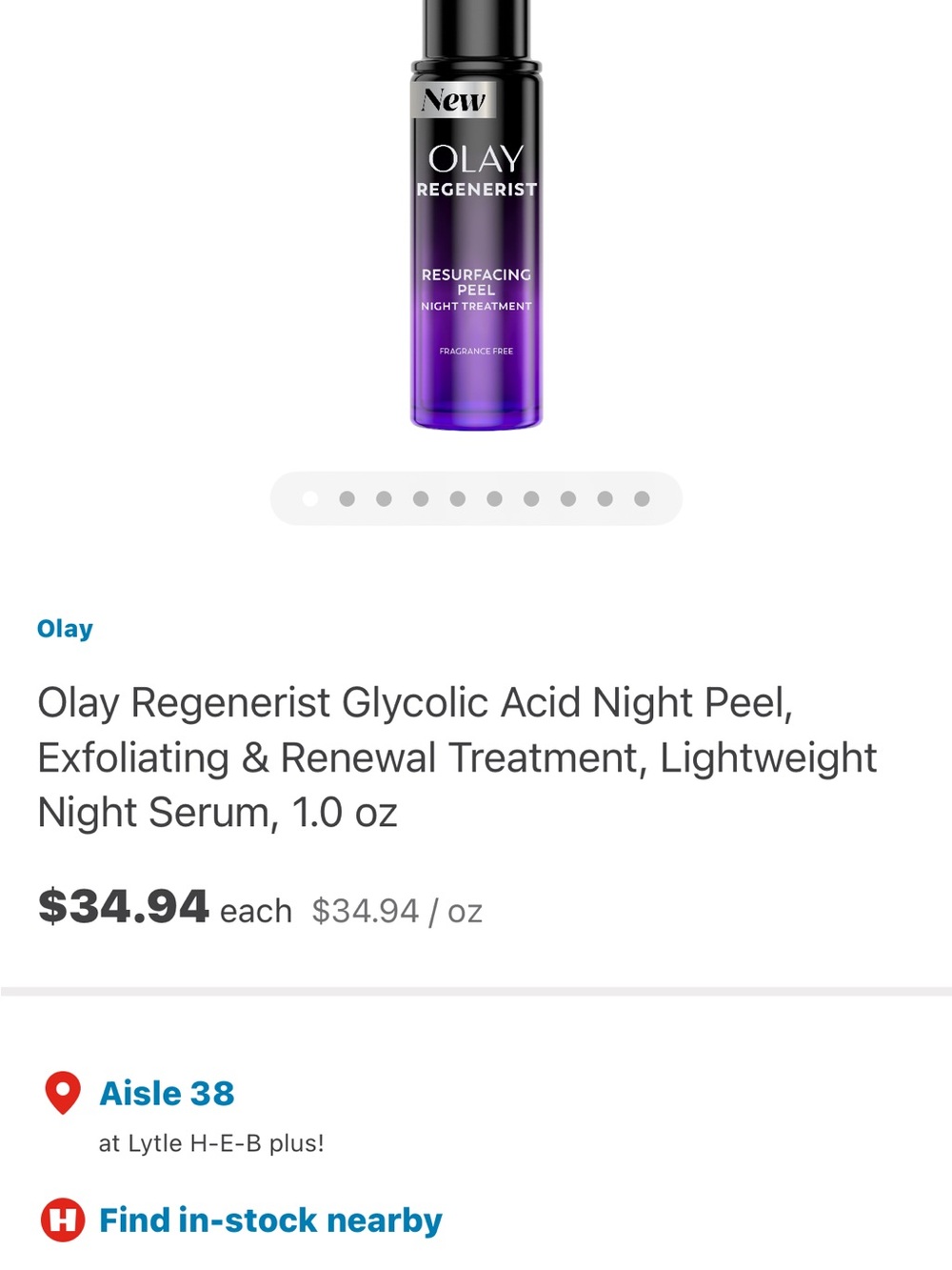OLAY Regenerist Resurfacing Night Peel - Black & Purple Bottle